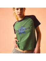 韓國PRENDA - BILBAO COMBINATION RAGLAN TEE PALM GREEN/WINE